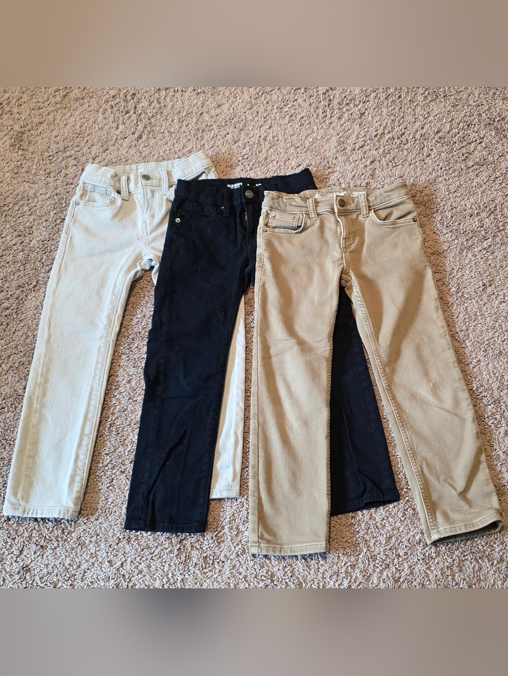 Boys' Skinny Jeans Bundle of 3 - Gray/Black/Tan - Size 6 - Old Navy & Cat & Jack